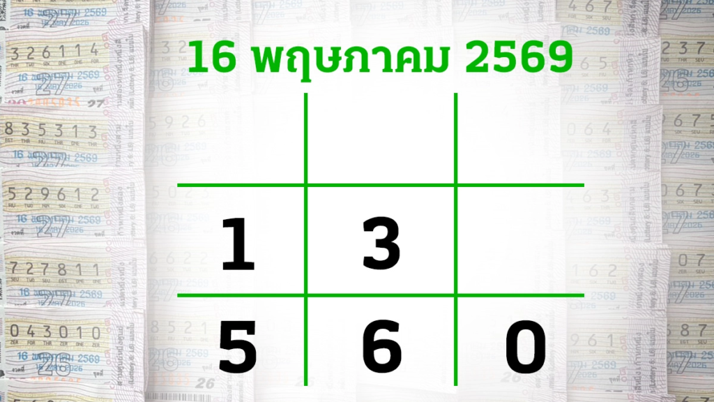 โค้งสุดท้ายหวย “เลขเด็ดงวดนี้” 16/5/69 ลุ้นโชค